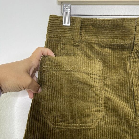 NEW Madewell Corduroy Mini Skirt Sz 8 Green A-Line Pockets Stretch Cotton Retro - Picture 4 of 10